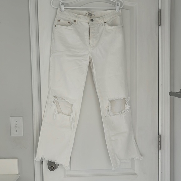 Free People Denim - FREE PEOPLE MAGGIE MID RISE STRAIGHT-LEG JEAN SIZE 26